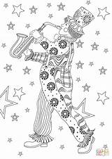 Coloring Mardi Clown Dibujos Karneval Kleurplaat Musique Pierrot Payaso Internationaal Erwachsene Clowns Fasching Adulte Supercoloring Ausmalbild Payasitos Malvorlage Circus sketch template