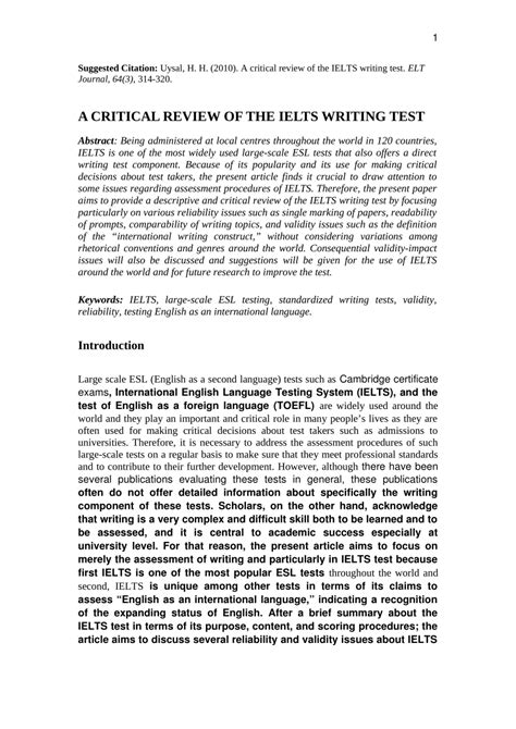 writing  critical review   scientific journal article