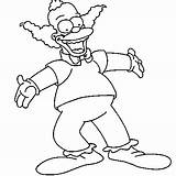 Krusty Simpson Coloriage Clown Colorier Treehouse Hugolescargot Enregistrée sketch template