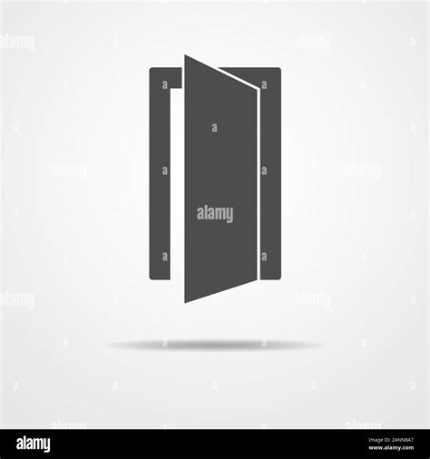door icon vector illustration simple open door symbol gray door
