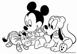 Mickey Mouse Baby Coloring Pages Pluto Disney Minnie Friends Clubhouse Color Getcolorings Games Baseball Goofy Online Getdrawings Library Clipart Kissing sketch template