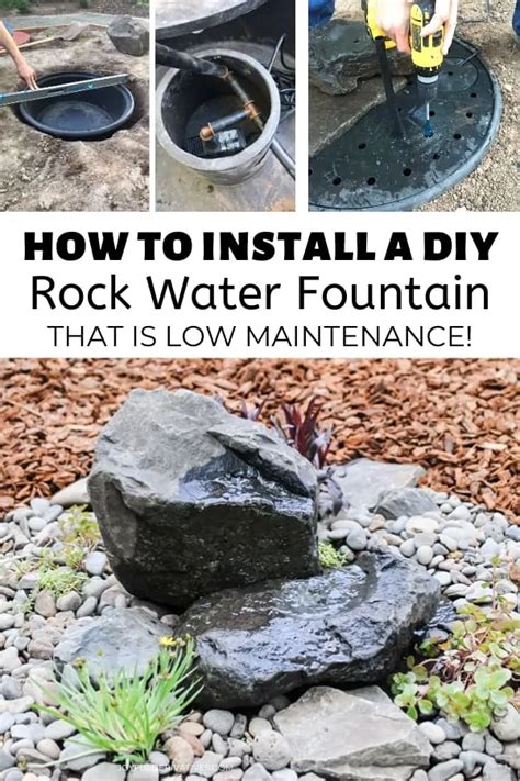 install  diy rock water fountain fountains backyard water fountains outdoor diy