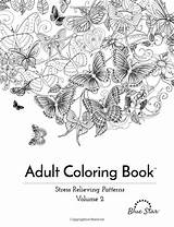 Coloring Adult Stress Relieving Patterns Books Book Volume Amazon Star Blue sketch template