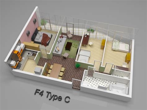 plan interior house cgtrader