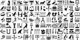Hieroglyphics Egyptian Symbols Ancient Egypt Alphabet Vector Clipart sketch template