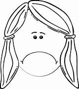 Sad Face Girl Clipart Coloring Clip Line Mother Cliparts Clker Woman Sheet Boy Royalty Vector Library Clipartmag Large sketch template