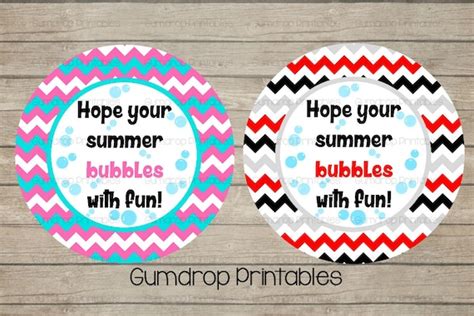 hope  summer bubbles  fun printable circle tags