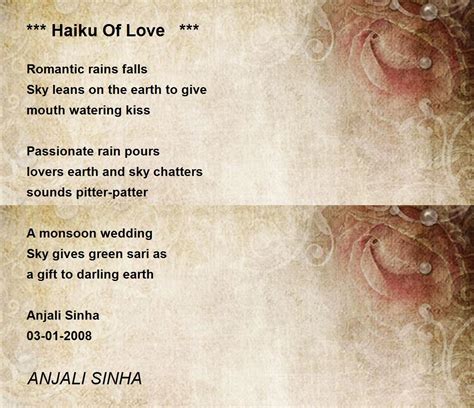 haiku  love poem  anjali sinha poem hunter comments