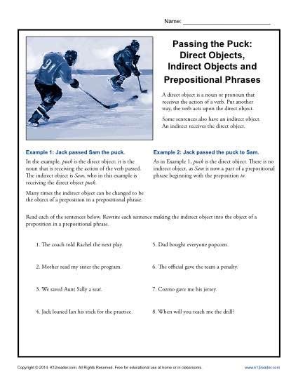 prepositional phrases worksheet  grade desalas template