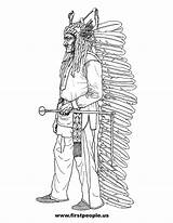 Coloring Sitting Bull Native American Pages Firstpeople Drawing sketch template