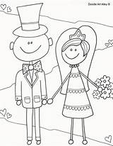 Coloring Wedding Pages Kids Doodle Alley sketch template