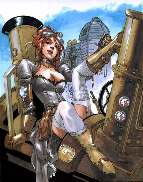fashion and action steampunk pin up series by mahmud a asrar