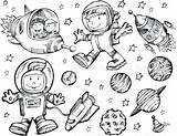 Space Outer Coloring Pages Doodle Vector Sketch Illustration Printable Stock Set Clipart Color Adults Cool Drawing Depositphotos Drawings Getcolorings Clip sketch template