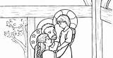 Holy Coloring Family sketch template