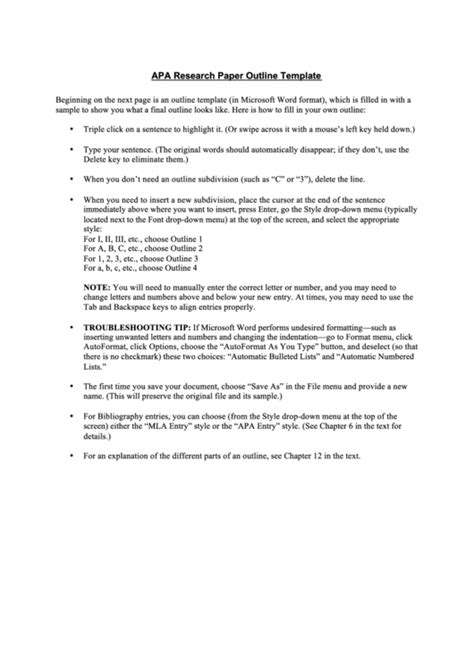 research paper outline template printable