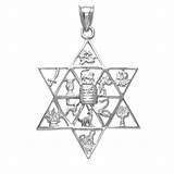 Star David Jewish Twelve Tribes Israel Pendant Drawing Gold Rose Sterling Silver Getdrawings sketch template
