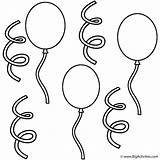 Balloons Coloring Streamers Canada Print sketch template