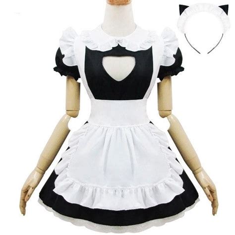 Japanese Black And White Open Chest Maid Dress Sd00361