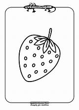 Strawberry Fruits Coloring Pages Toddlers Colouring Printable Easy Cute Simple Drawing Shapes Kids Fruit Print Getdrawings sketch template