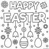 Easter Coloring Egg Happy Pages Flowers Printable Print Prints sketch template
