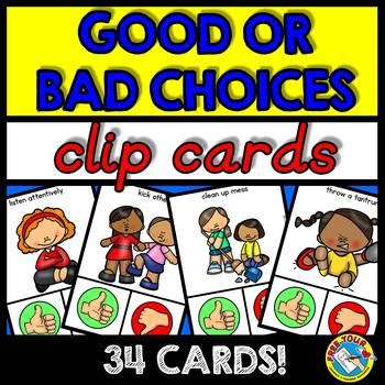 good choices bad choices sort   school activity kindergarten