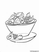 Salad Fruit Coloring Drawing Pages Color Food Bowl Printable Line Print Sketch Drawings Halloween Getcolorings Getdrawings Paintingvalley Template sketch template