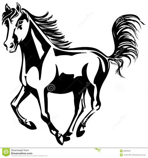 high quality horse clipart black  white running transparent png images art prim