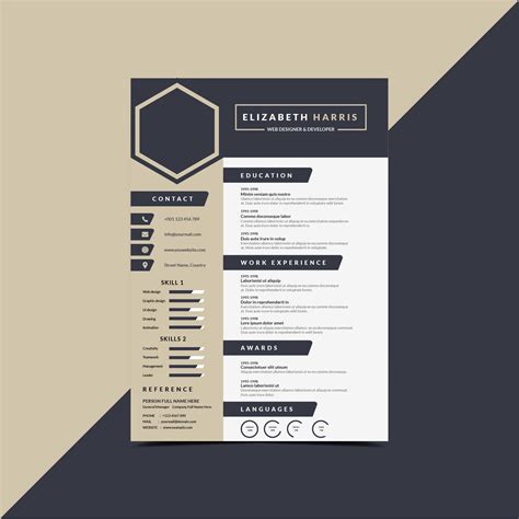 cv template resume vector art icons  graphics
