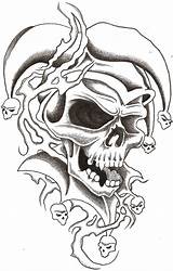 Skull Jester Skulls Tattoo Drawings Drawing Designs Clown Evil Tattoos Deviantart Sketches Flash Awesome 2009 Draw Stencil Native American Joker sketch template