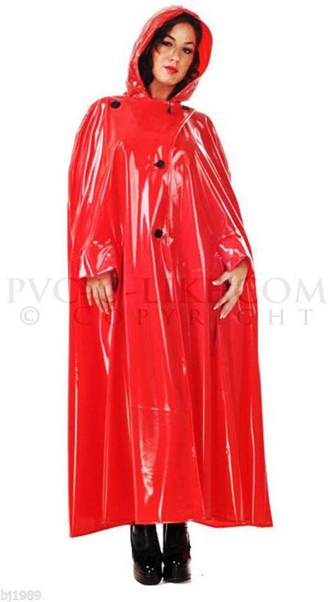 Masturbation wearing a rubber raincoat