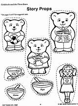 Bears Goldilocks Three Coloring Puppets Story Pages Printables Clipart Printable Print Worksheets Little Puppet Preschool Bear Color Oro Ricitos Template sketch template
