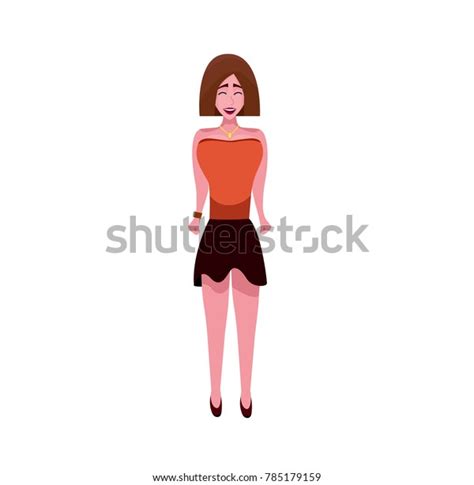 Beautiful Busty Woman Sexy Pose Showing Stock Vector Royalty Free
