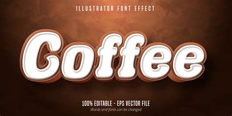 coffee text font effect  vector art  vecteezy