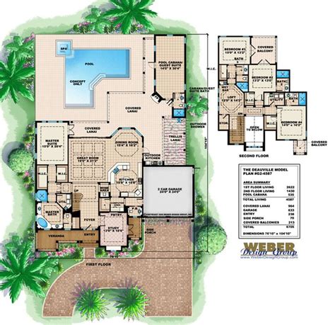 california house plan  story california style home plan  pool great room layout corner