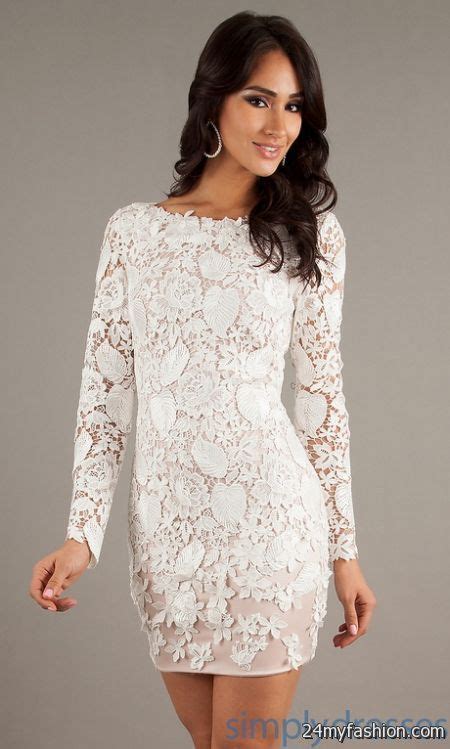 Awesome Lace White Dresses 2018 2019 White Lace Long Sleeve Dress