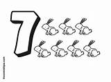 Sieben Malvorlage Zahlen Hasen Zahl Ausmalen Numeros Números Malen sketch template