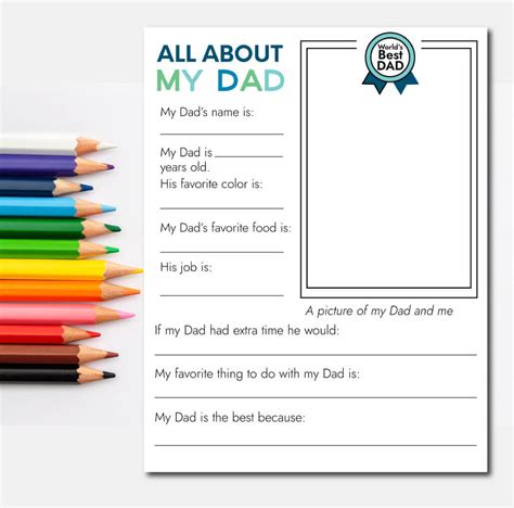 fathers day printable fill  sheet   handmade days