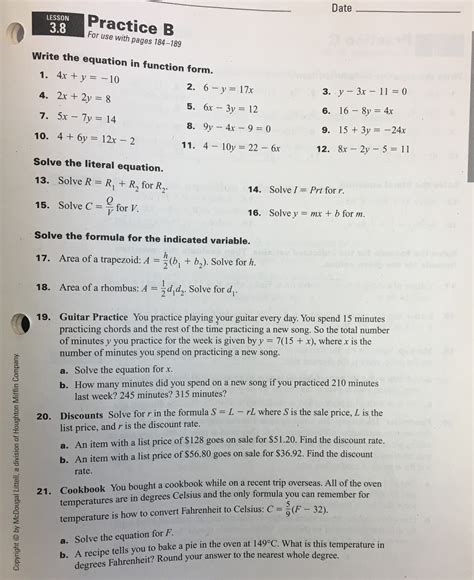 rewriting equations  formulas worksheet combining  terms