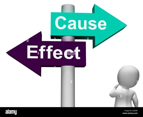 effect signpost means consequence action  reaction stock photo