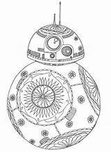 Wars Coloring Star Pages Bb8 Robot Bb Sheets Adults Movie Cute Droid Adult Color Book Fan Leia Movies Mandala Printable sketch template
