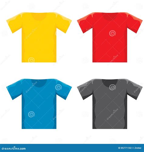 vector color blank  shirt design template set stock vector