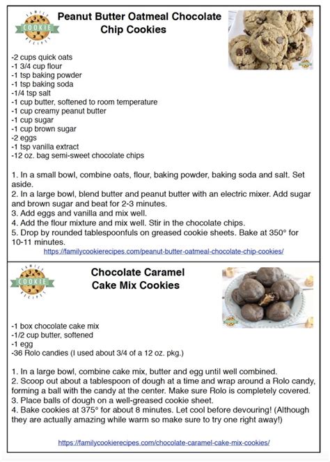 chocolate chip cookie mix printable cooking add  pinch cookie recipe