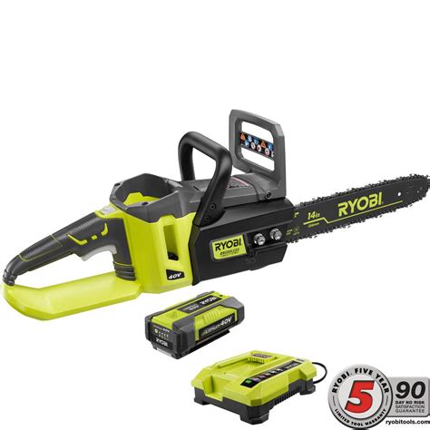 Ryobi 14 In 40 Volt Brushless Lithium Ion Cordless Chainsaw 1 5 Ah