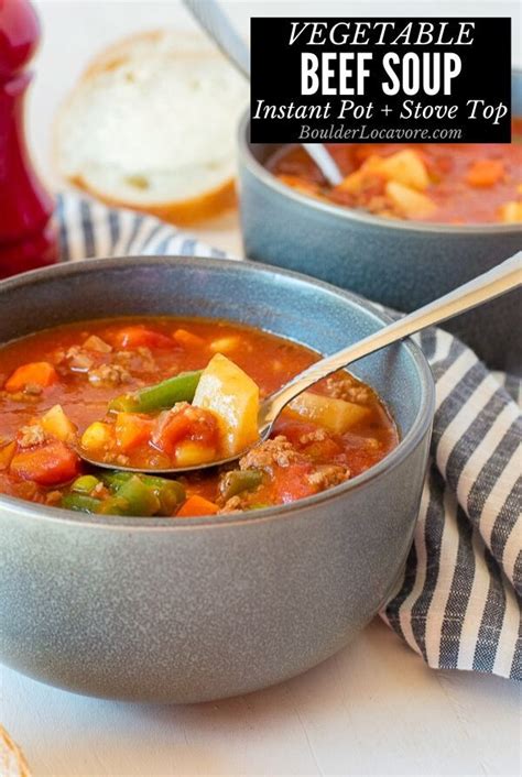 Thick Hearty Vegetable Beef Soup Is Full Of Ground Beef Tasty
