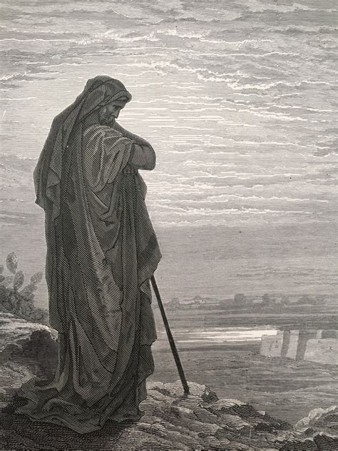 amos original antique gustave dore engraving mounted  matted