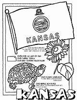 Kansas Coloring Pages Crayola State Flag Printable Facts Seal Color Kids States Book Arizona Oklahoma Symbols Worksheets Flower Sheets Flags sketch template