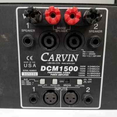 carvin dcm stereo power amplifier  watts  channel reverb