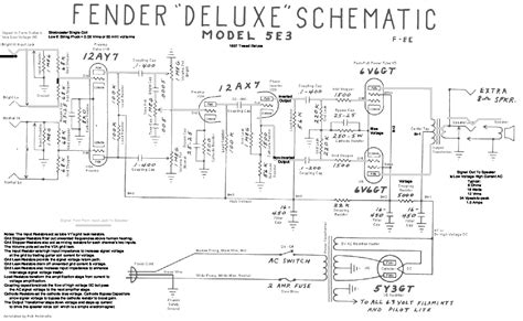 fender deluxe  schematic annotated service manual  schematics eeprom repair info
