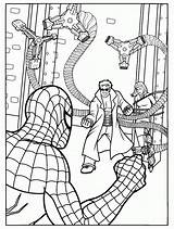 Coloring Pages Spiderman Cartoon Spider Man Color Doc Ock Printable Sheets Kids Book Mary Jane Print Octopus Doctor Character Saving sketch template