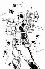 Deadpool Coloring Pages Line Coloring4free Colouring Drawing Cool Covey Joshua Archives Spiderman Selfie Characters Superheroes Drawings Book Funny Fan Cute sketch template